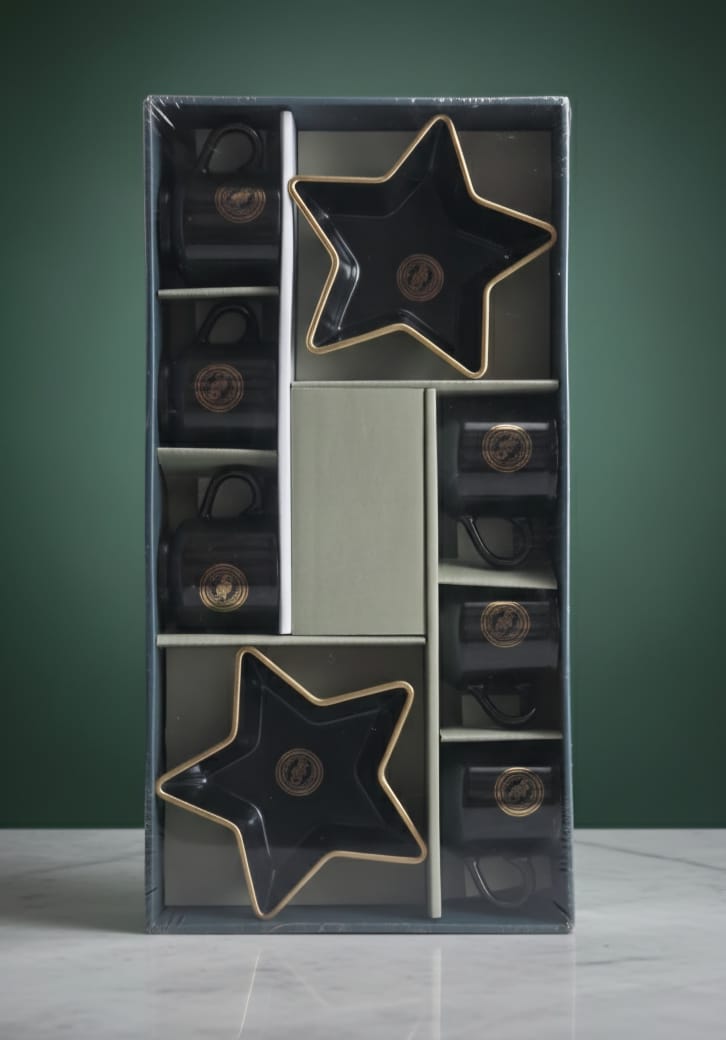 Star Design Tea Cup & Serving Tray Combo Set