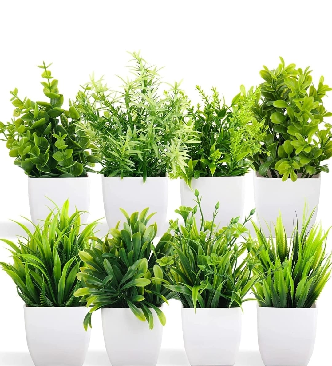 Artificial Decorative Potted Plants for Home & Office (Set of Green Faux Plants)