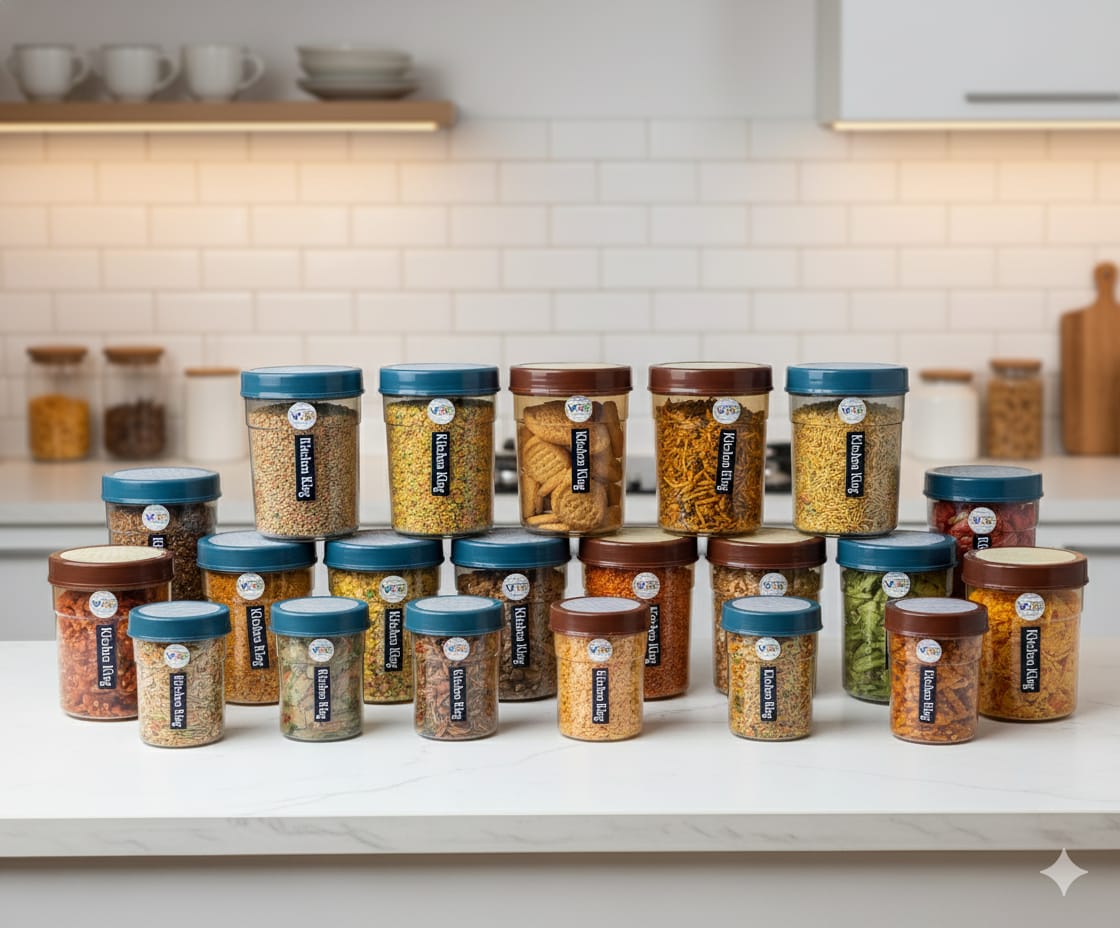 Plastic Kitchen Storage Jar Set