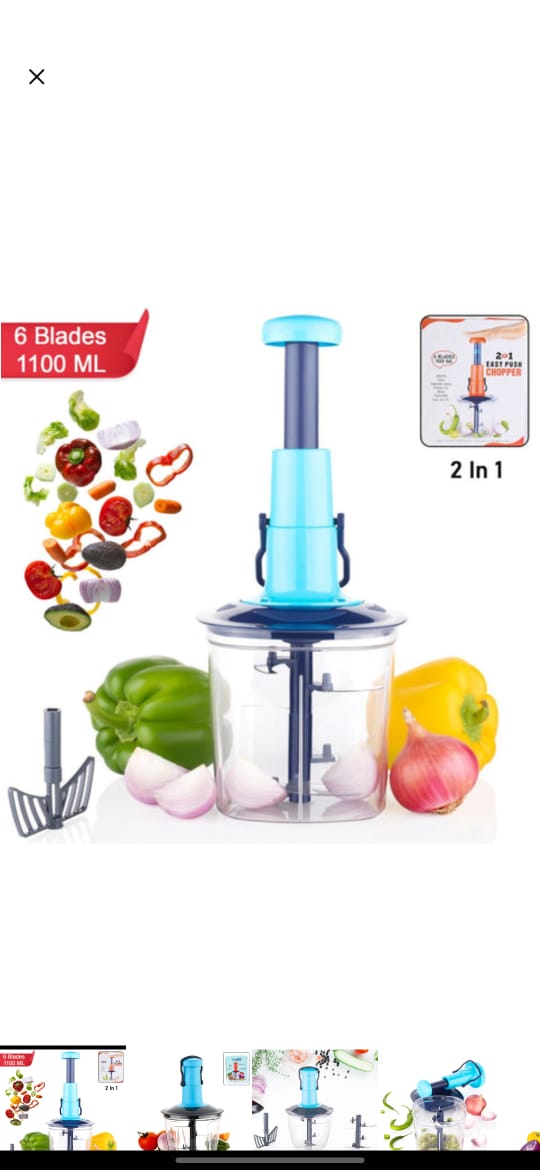 Manual Hand Push Vegetable Chopper 1150ml