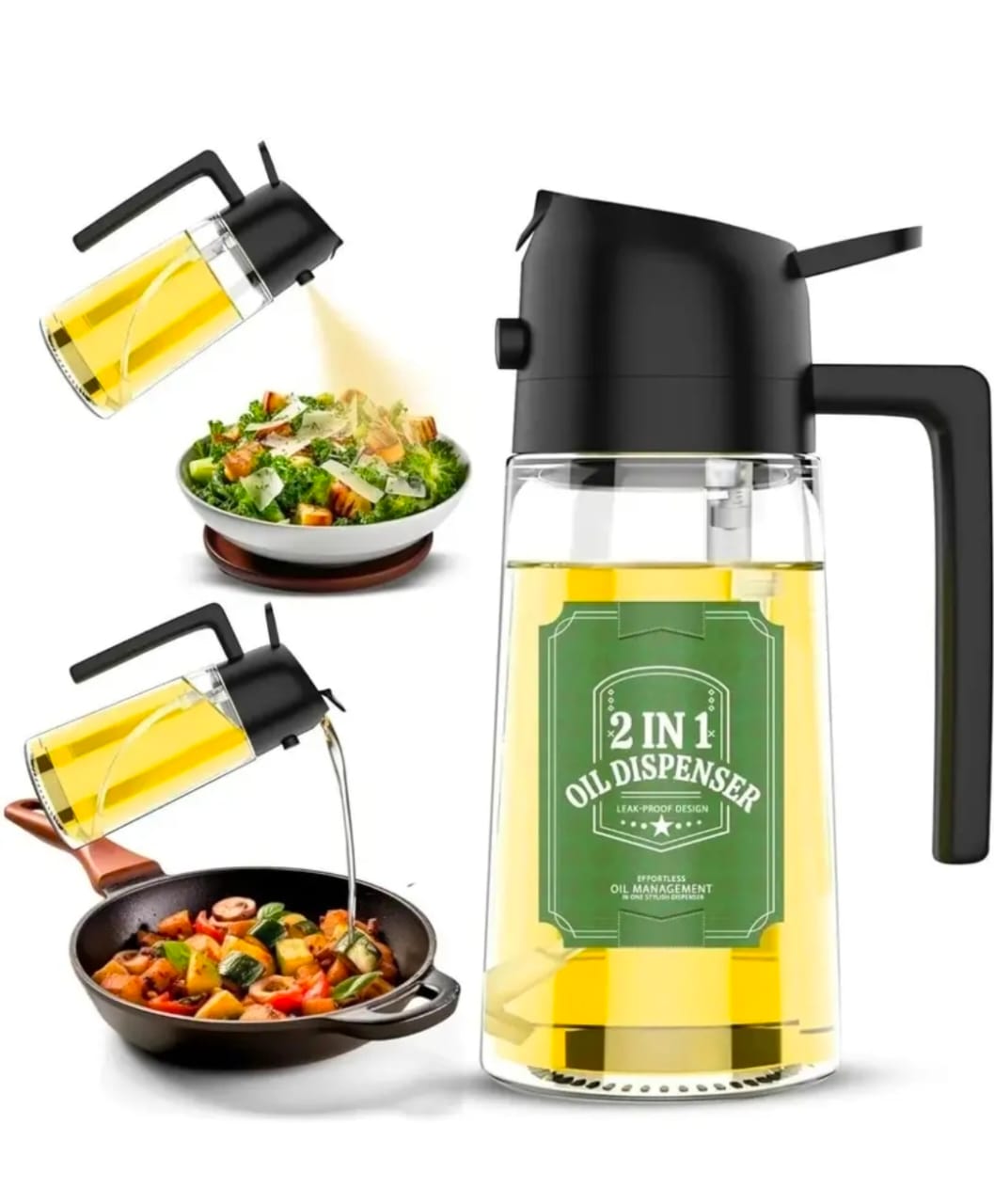 2 in 1 Oil Dispenser Bottle (Pour & Spray)