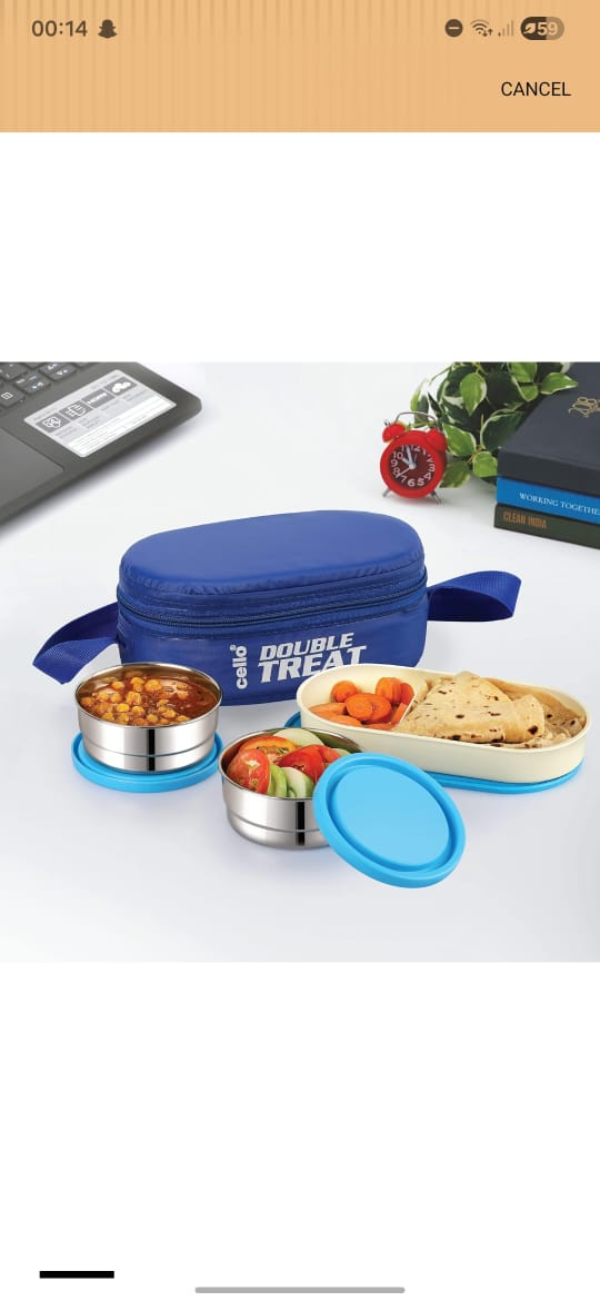 Insulated Lunch Box Set with Carry Bag (Steel Containers)