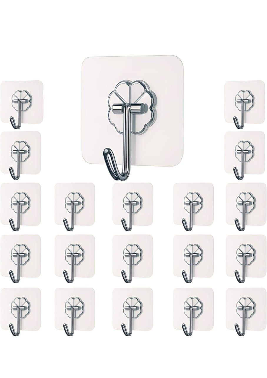 Self Adhesive Stainless Steel Wall Hook Set